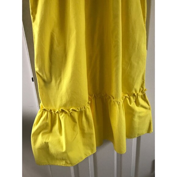 Vtg Handmade Bright Yellow Dress Made In Tlaquepaque Mexico Short Sleeve Heavy M - Picture 5 of 10